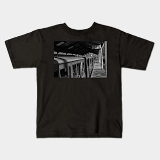 Vintage passenger carriage at the railway station Kids T-Shirt